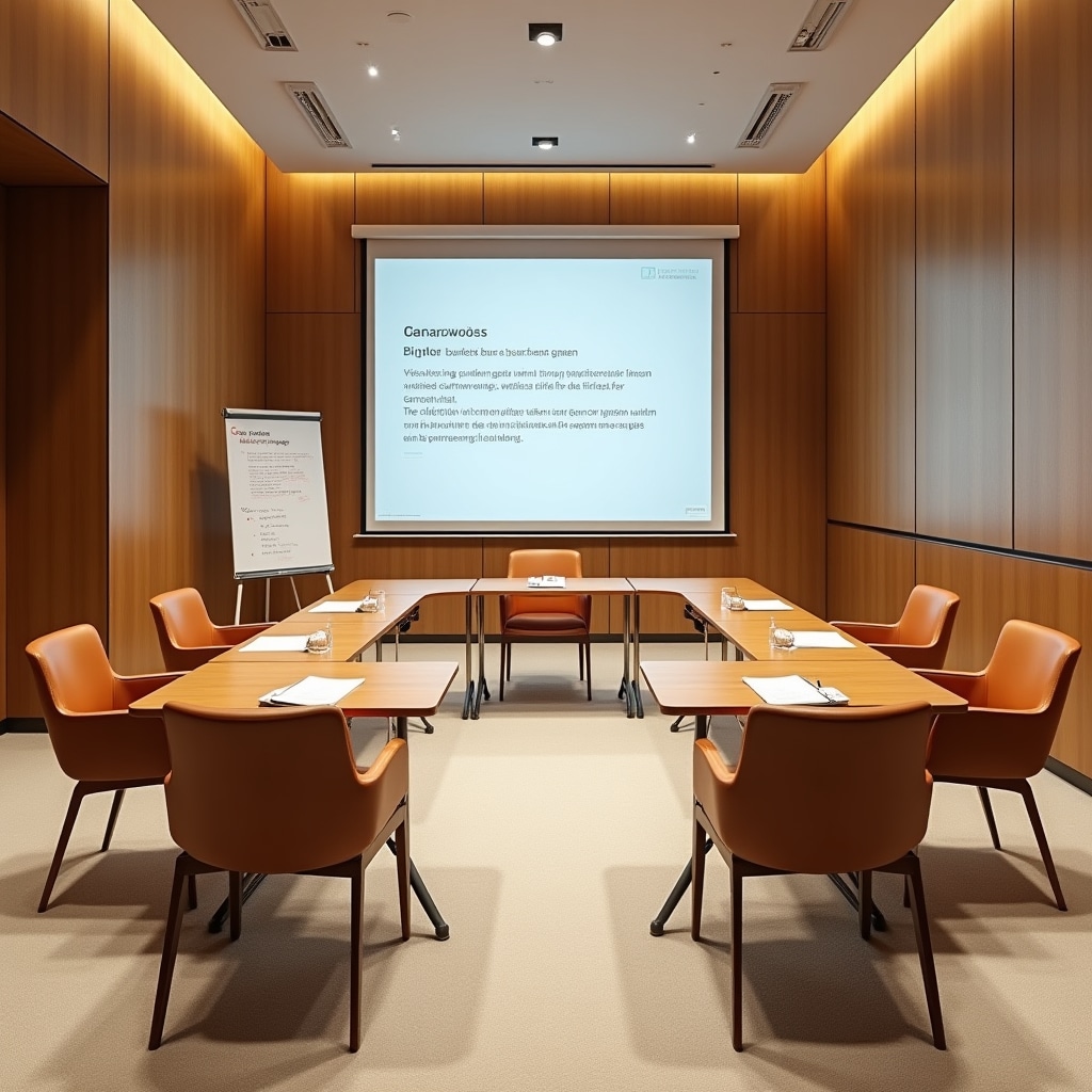 Firmeninternes Deutschtraining in einem modernen Konferenzraum
